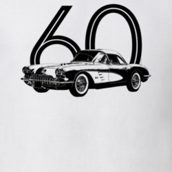 1960 Corvette Three Quarter Side View With Year Light Color T Shirt