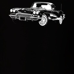 1961 Corvette Three Quarter Side View Dark Color T Shirt