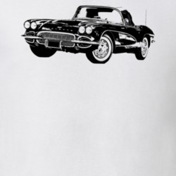 1961 Corvette Three Quarter Side View Light Color T Shirt
