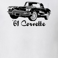 1961 Corvette Three Quarter Side View With Model Year Light Color T Sh