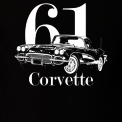 1961 Corvette Three Quarter Side View With Year And Model Dark Color T