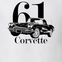 1961 Corvette Three Quarter Side View With Year And Model Light Color 