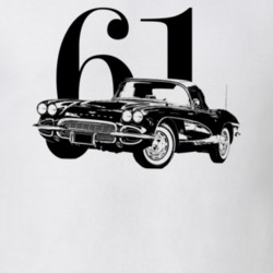 1961 Corvette Three Quarter Side View With Year Light Color T Shirt