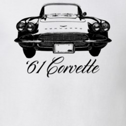 1961 Corvette Grill View With Model Year Light Color T Shirt