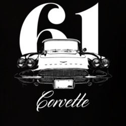 1961 Corvette Grill View With Year And Model Dark Color T Shirt