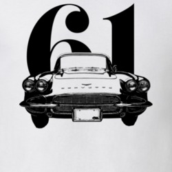 1961 Corvette Grill View With Year Light Color T Shirt