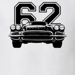 1962 Corvette Grill View With Year Light Color T Shirt