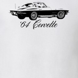1964 Corvette Side Angle View With Model Year Light Color T Shirt