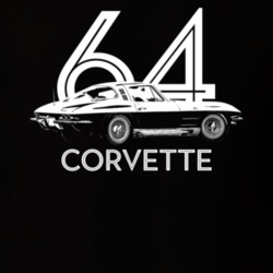 1964 Corvette Side Angle View With Year And Model Dark Color T Shirt