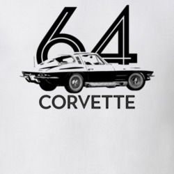 1964 Corvette Side Angle Viewwith Year And Model Light Color T Shirt