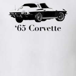1965 Corvette Side Angle View With Model Year Light Color T Shirt