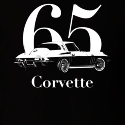 1965 Corvette Side Angle View With Year And Model Dark Color T Shirt