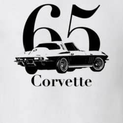 1965 Corvette Side Angle View With Year And Model Light Color T Shirt