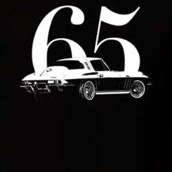 1965 Corvette Side Angle View With Year Dark Color T Shirt