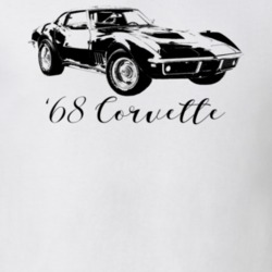1968 Corvette Three Quarter View With Model Year Light Color T Shirt