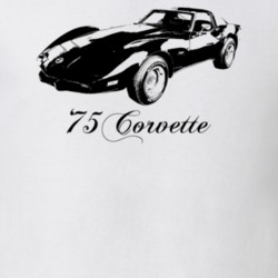 1975 Corvette Three Quarter View With Model Year Light Color T Shirt