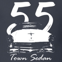 1055 Fairlane Town Sedan Grill View With Year Charcoal Grey T Shirt