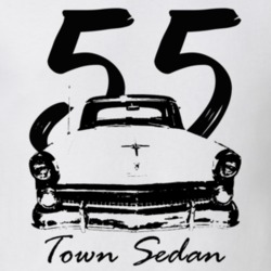 1955 Fairlane Town Sedan Grill View With Year And Model Name White T S