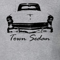 1955 Fairlane Town Sedan Grill View With Model Name Heather Grey T Shi