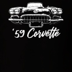 1959 Corvette Grill View With Model Year Dark Color T Shirt