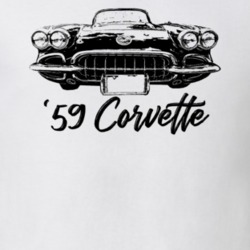 1959 Corvette Grill View With Model Year Light Color T Shirt