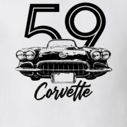 1959 Corvette Grill View With Year And Model Light Color T Shirt