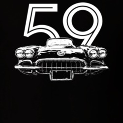1959 Corvette Grill View With Year Dark Color T Shirt