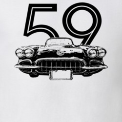1959 Corvette Grill View With Year Light Color T Shirt