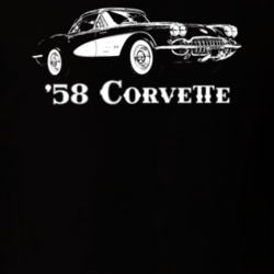 1958 Corvette Three Quarter View With Model Year Dark Color T Shirtpng