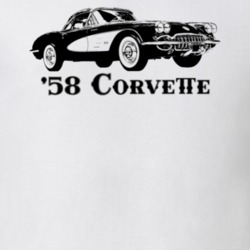 1958 Corvette Three Quarter View With Model Year Light Color T Shirt
