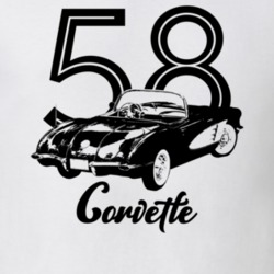 1958 Corvette Rear Angle View With Year And Model Light Color T Shirt