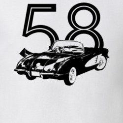 1958 Corvette Rear Angle View With Year Light Color T Shirt
