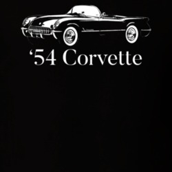 1954 Corvette Side Angle View With Model Year Dark Color T Shirt