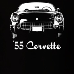 1955 Corvette Grill View With Model Year Dark Color T Shirt