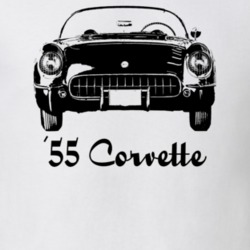 1955 Corvette Grill View With Model Year Light Color T Shirt