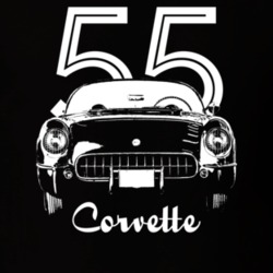1955 Corvette Grill View With Year And Model Dark Color T Shirt