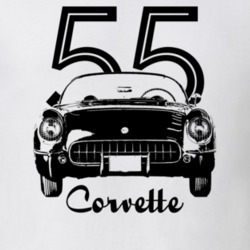 1955 Corvette Grill View With Year And Model Light Color T Shirt