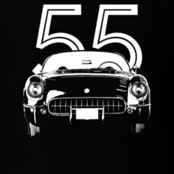 1955 Corvette Grill View With Year Dark Color T Shirt