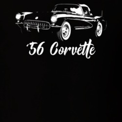 1956 Corvette Three Quarter View With Model Year Dark Color T Shirt