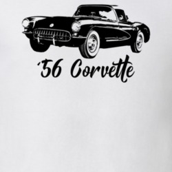 1956 Corvette Three Quarter View With Model Year Light Color T Shirt