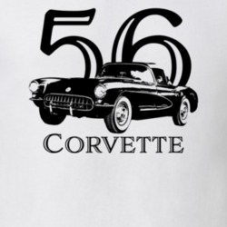 1956 Corvette Three Quarter View With Year And Model Light Color T Shi
