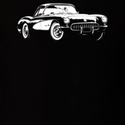 1957 Corvette Side Angle View Dark Color T Shirt