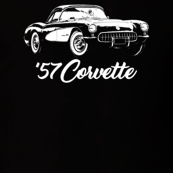1957 Corvette Side Angle View With Model Year Dark Color T Shirt