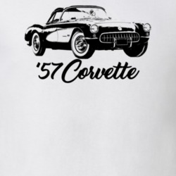 1957 Corvette Side Angle View With Model Year Light Color T Shirt