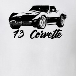 1973 Corvette Three Quarter View With Model Year Light Color T Shirt