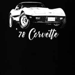 1978 Corvette Three Quarter View With Model Year Dark Color T Shirt