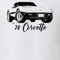 1978 Corvette Three Quarter View With Model Year Light Color T Shirt