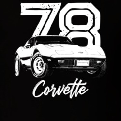 1978 Corvette Three Quarter View With Year And Model Dark Color T Shir