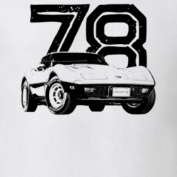 1978 Corvette Three Quarter View With Year Light Color T Shirt