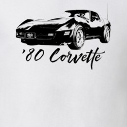 1980 Corvette Three Quarter View With Model Year Light Color T Shirt